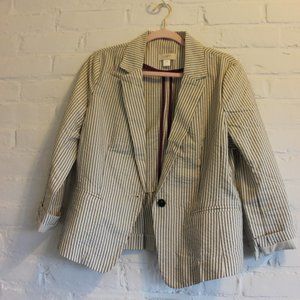 Stripe blazer with 3/4 sleeve